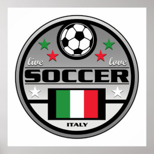 Poster Le football vivant Italie d'amour