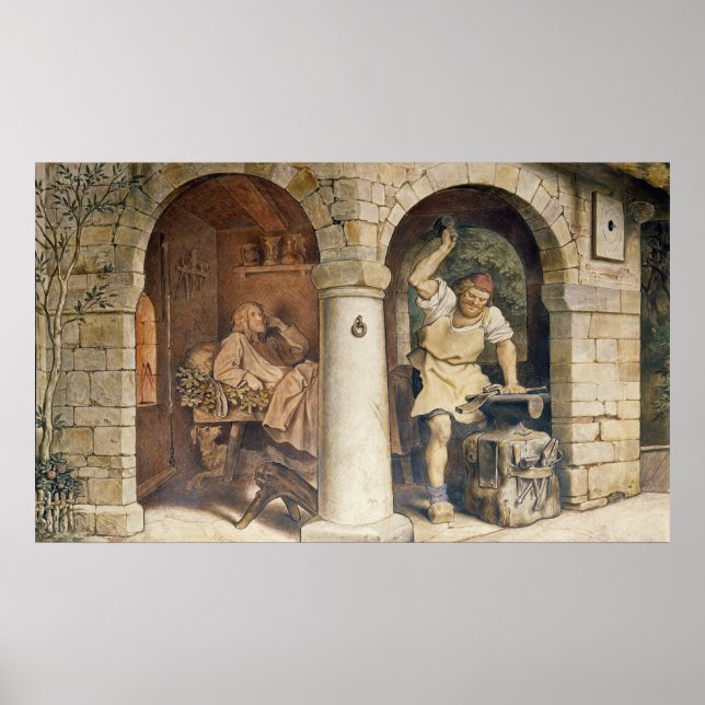Poster Le forgeron de Ruhla, vers 1854 (Devant)