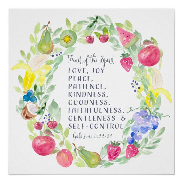 Poster Le fruit de l'esprit art chrétien (Devant)