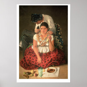 Poster Le garçon et la fille gitans, (huile sur la toile)