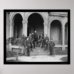 Poster Le Général Edwin Sumner et personnel dans