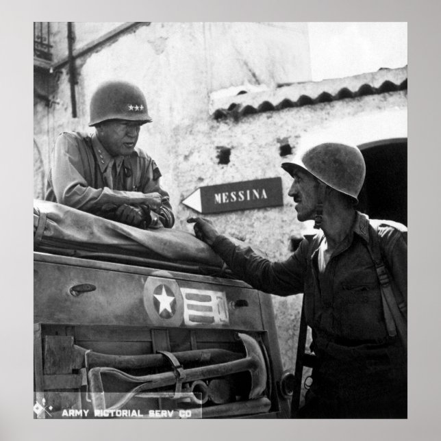 Poster Le général George S. Patton et le colonel Lyle Ber (Devant)
