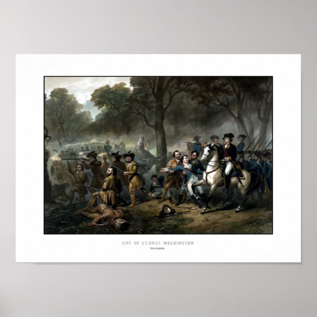 Poster Le Général George Washington En Bataille (Devant)