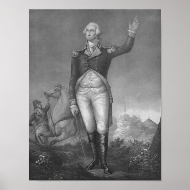 Poster Le Général George Washington En Lithographie Unifo (Devant)
