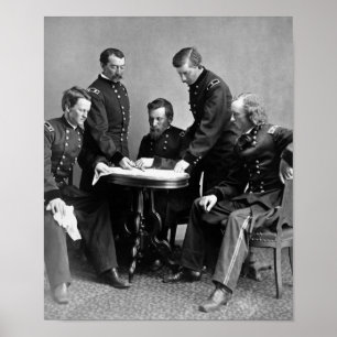 Poster Le Général Philip Sheridan Et Son Personnel