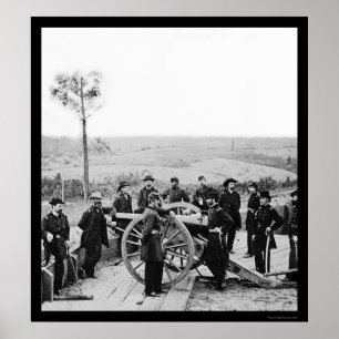 Poster Le général Sherman penche sur un canon à Atlanta 1