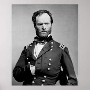 POSTER LE GÉNÉRAL WILLIAM TECUMSEH SHERMAN DE L'UNION