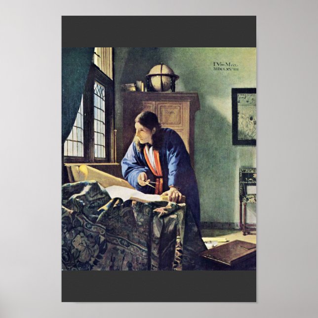 Poster Le Géographe, Par Johannes Vermeer (Devant)