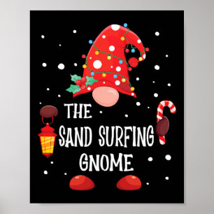 Poster Le Gnome de surf sur sable G Noël familial assorti