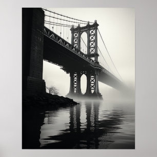Poster Le Golden Gate Bridge en noir et blanc