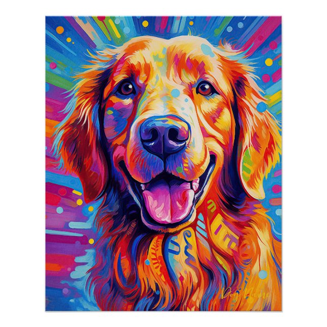 Poster Le Golden Retriever Dog 001 - Zetton Ziana (Devant)