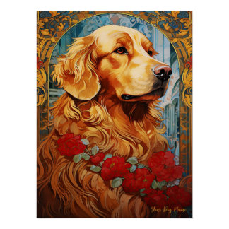 Poster Le Golden Retriever Dog 002 - Natalia Mucha
