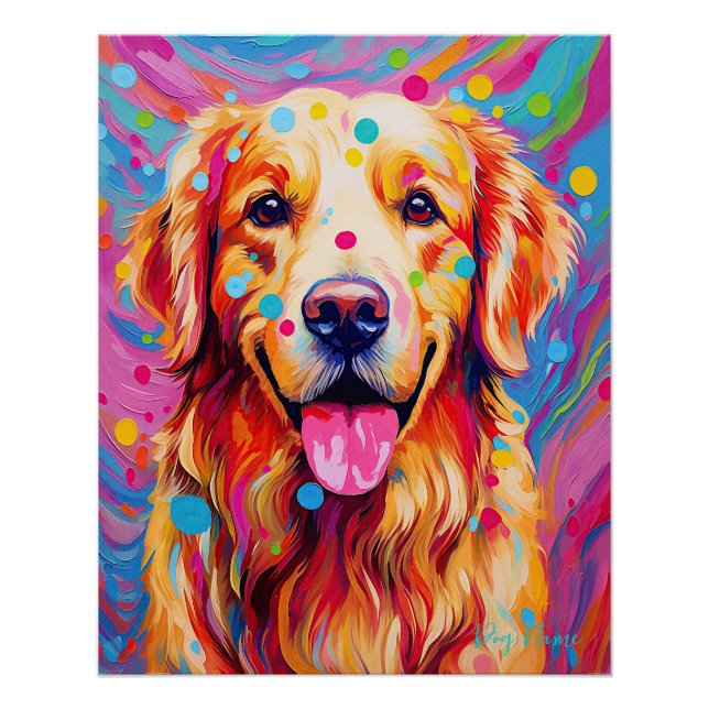 Poster Le Golden Retriever Dog 002 - Zetton Ziana (Devant)