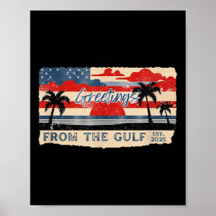 Poster Le Golfe Américain Du Mexique Renomme Vintage