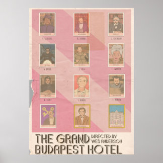 Poster Le Grand Budapest Hotel Tarot Vintage