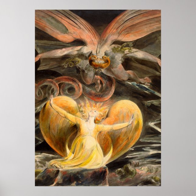 Poster Le grand dragon rouge et la femme vêtue de soleil (Devant)