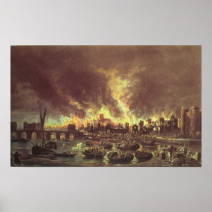 Poster Le grand feu de Londres, 1666