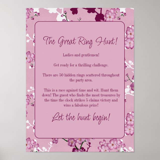 Poster Le Grand Jeu De Chasse Aux Cerisiers Rose (Devant)