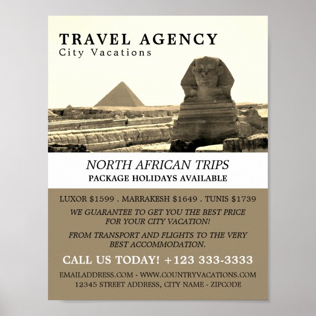Poster Le Grand Sphinx De Gizeh, Egypte, Agence De Voyage (Devant)