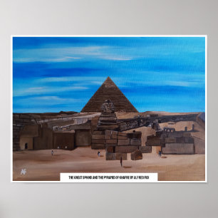 Poster Le Grand Sphinx et la Pyramide de Khafre
