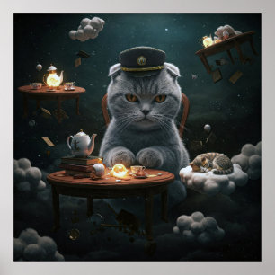 Poster Le Guide du chat pour la gestion du stress - Drôle