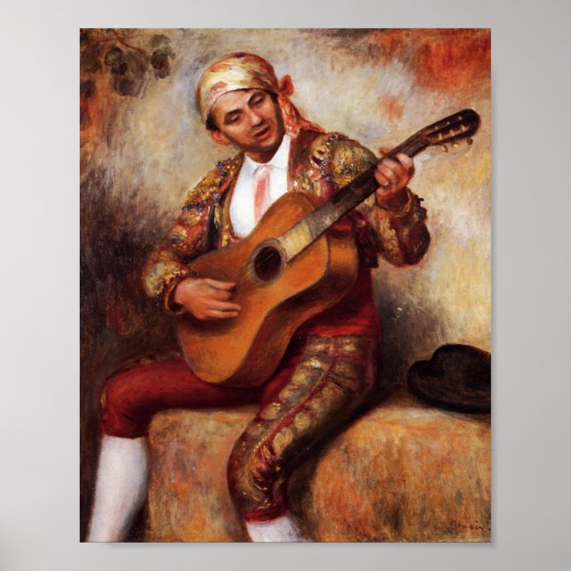 Poster Le guitariste espagnol (par Pierre-August Renoir) (Devant)