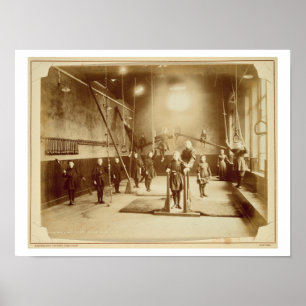 Poster Le gymnase de la fille à l'établissement sourd et