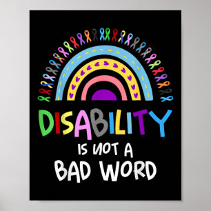 Poster Le Handicap N'Est Pas Un Mauvais Mot Fierté D'Inva