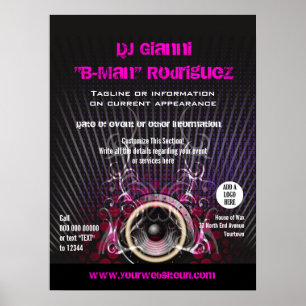 Poster Le haut-parleur du DJ rayonne l'affiche