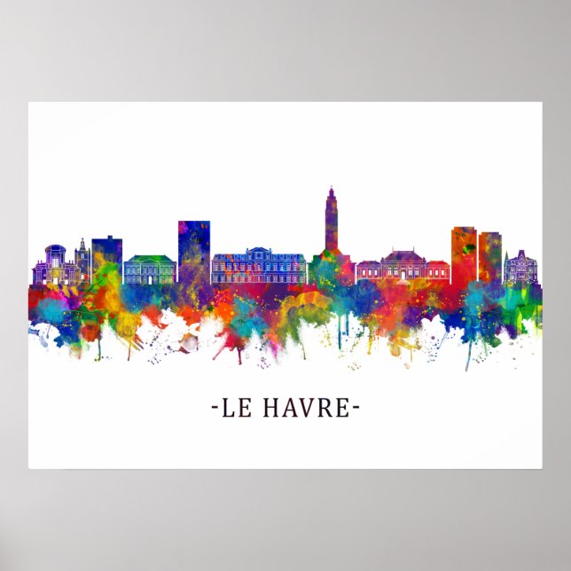 Poster Le Havre France Skyline (Devant)