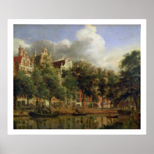 Poster Le Herengracht, Amsterdam (huile sur panneau)