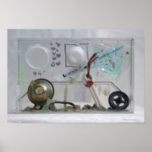 Poster Le Heros Technologique K7 1986 Geek multimédia mix