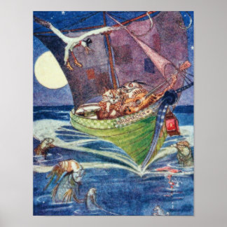 Poster Le Hibou et la Chatte William Pogany Fine Art