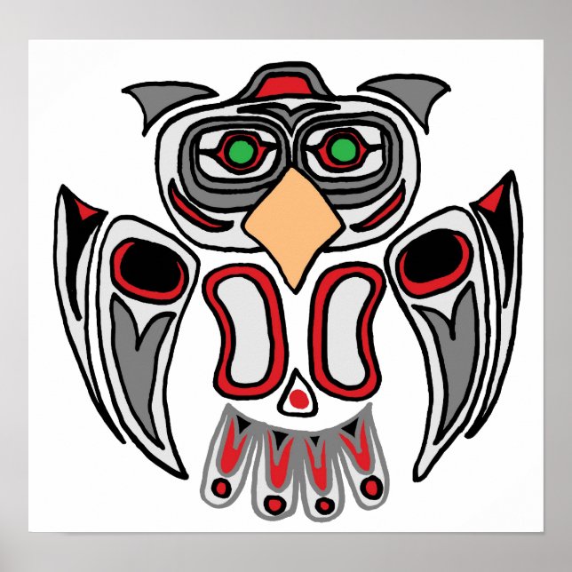 Poster Le hibou, Haida (Devant)