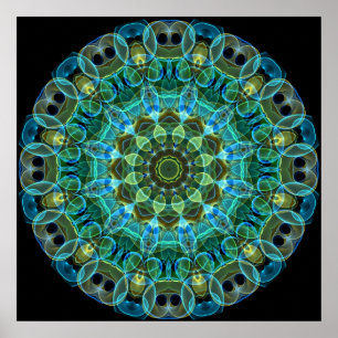 Poster Le hibou observe le kaléidoscope