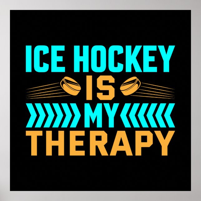 Poster Le hockey sur glace est ma thérapie (Devant)