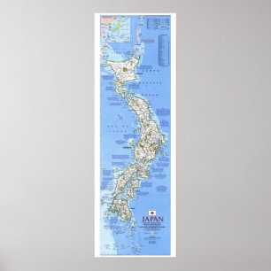 Poster Le "Japon : CARTE géographique nationale à partir