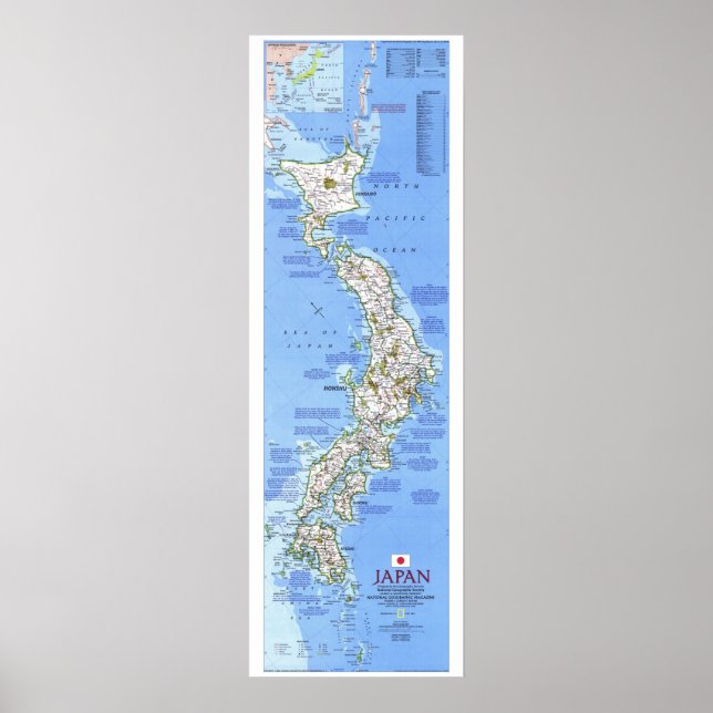 Poster Le "Japon : CARTE géographique nationale à partir (Devant)