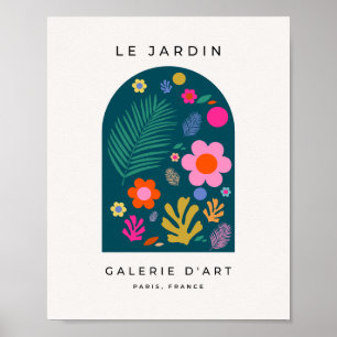 Poster Le Jardin 05 Fleurs Abstraites Marine Bleu Floral