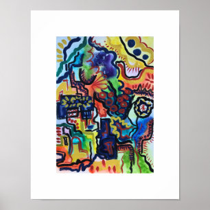 Poster Le jardin d'Eva - Art abstrait peint à la main