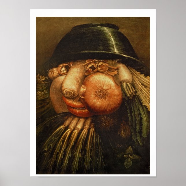 Poster Le jardinier de légumes, c.1590 (huile sur panneau (Devant)