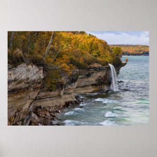 Poster Le jet tombe des couleurs d'automne