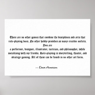 Poster Le jeu de rôles est unique