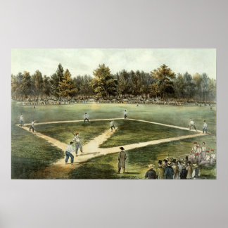 Poster Le jeu national américain de baseball