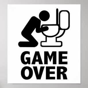 Poster Le jeu plus de vomissent la toilette