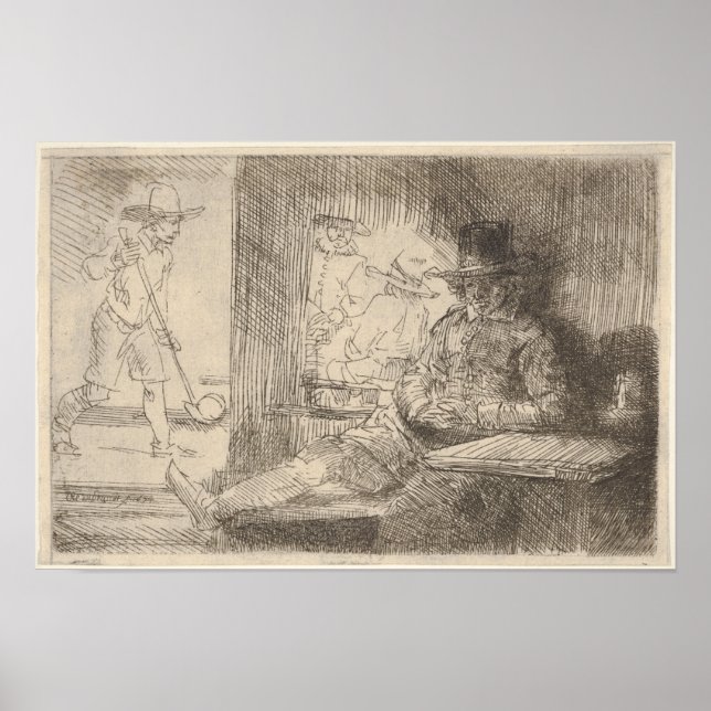 Poster Le Joueur de golf - Rembrandt Art Print (Devant)