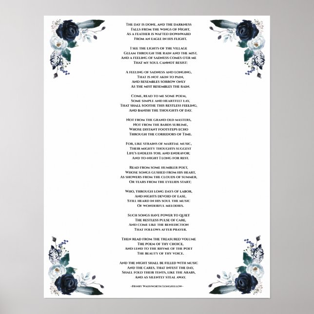 Poster Le Jour Est Fait Citation Longfellow (Devant)