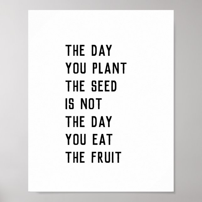 Poster "Le jour où vous avez plante la graine..." cite (Devant)