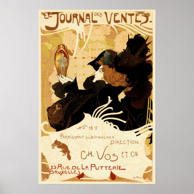 Poster LE JOURNAL DES VENTES par Georges De Feure Françai (Devant)