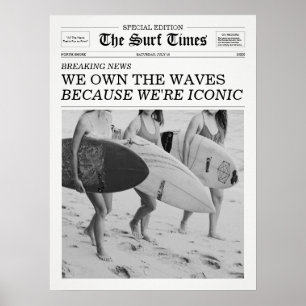 Poster Le Journal Surf Times Nous Possédons Les Vagues